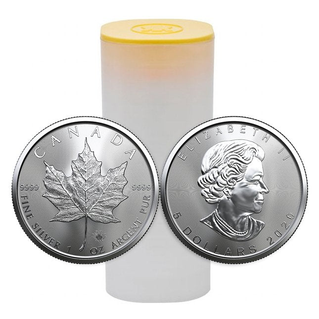 25x 1 oz Ag - Kanada 5$ Liść Klonu 2020 - uncja srebra - tuba