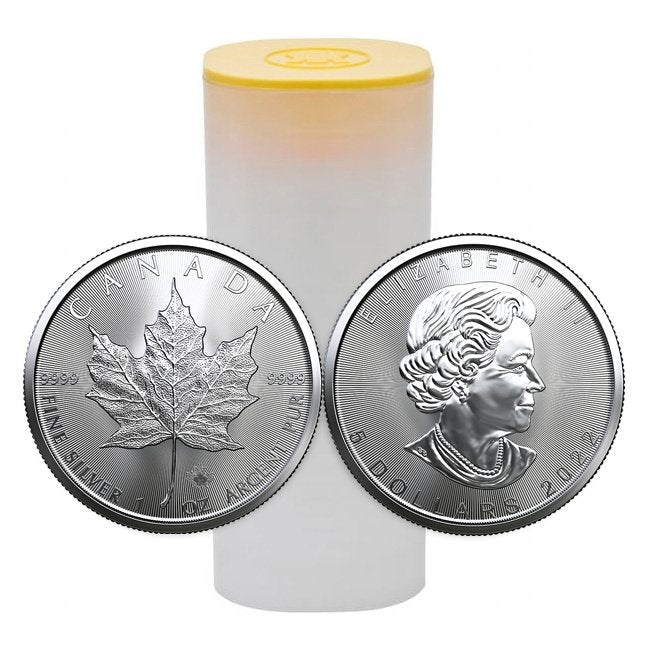 25x 1 oz Ag - Kanada 5$ Liść Klonu 2022 - uncja srebra - tuba