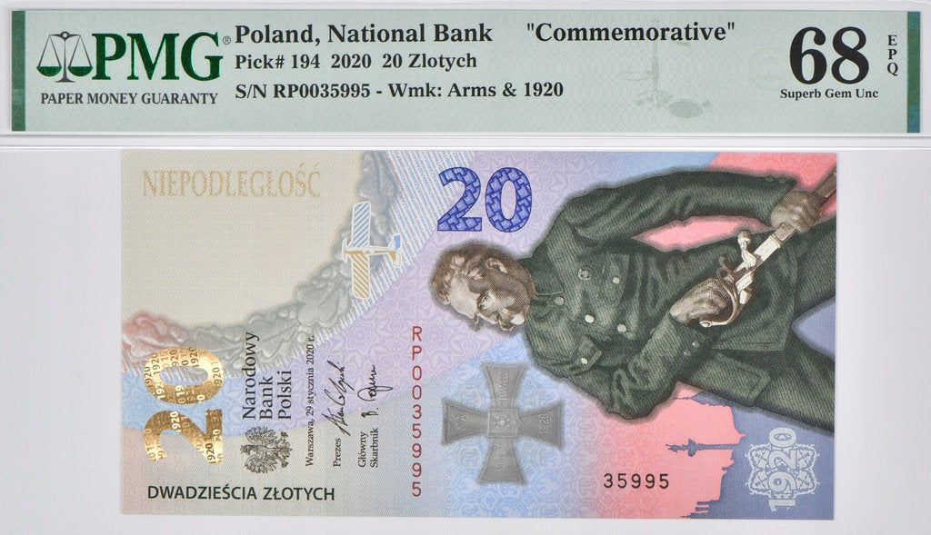 20 zł Bitwa Warszawska 1920 - 2020 rok - PMG 68 EPQ