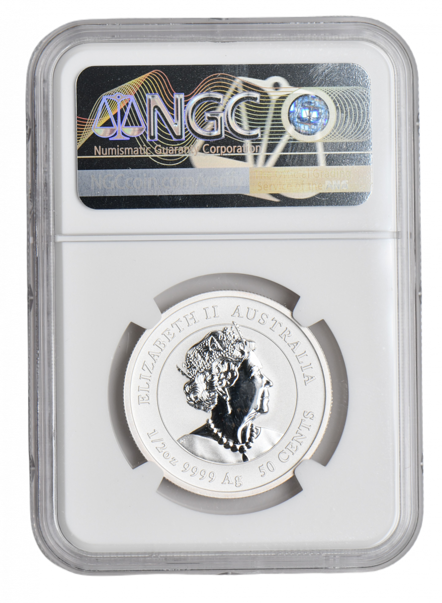 1/2 oz Ag - Australia Lunar - Rok Myszy 2020 - kolor - NGC MS70