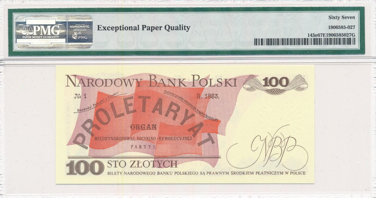 100 zł 1988 rok - seria TD - PMG 67 EPQ